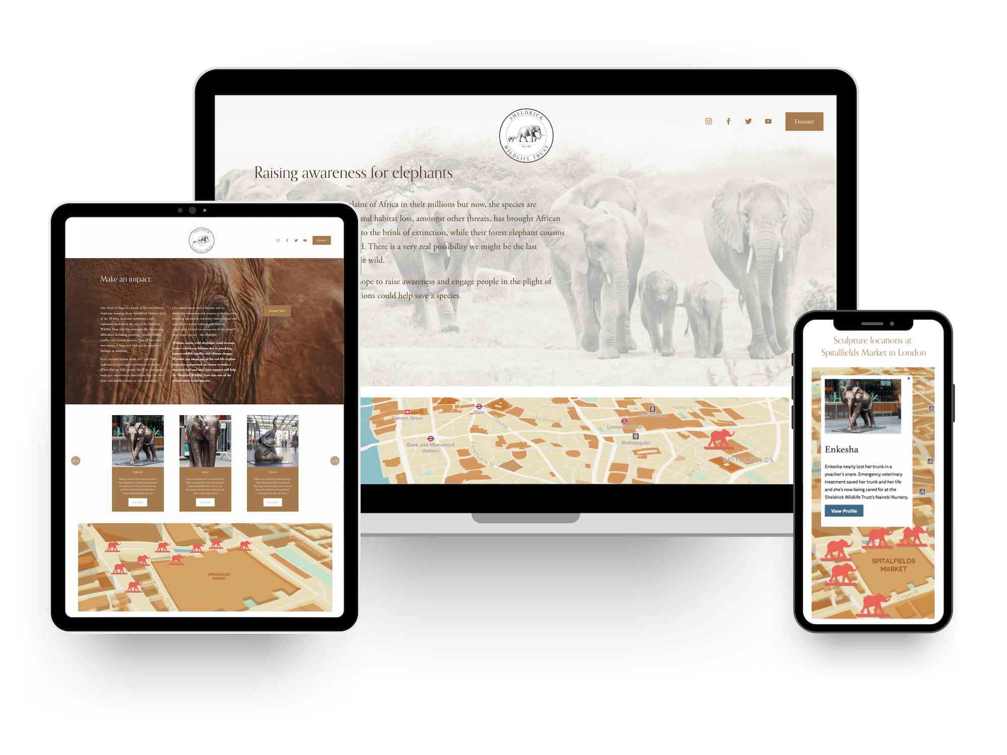 Sheldrick Wildlife Trust’s Herd of Hope Website | © MayaRose Creative